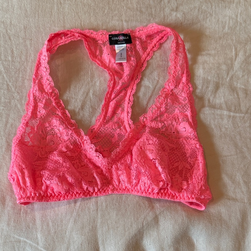 NWOT Cosabella Women's Coral Pink Lace Bralette size S